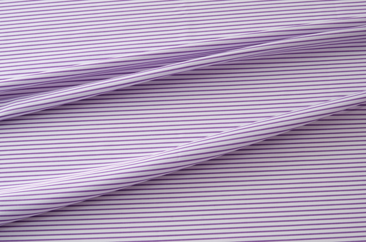 Made to Measure Tunics & Shirts - White with Purple Stripes