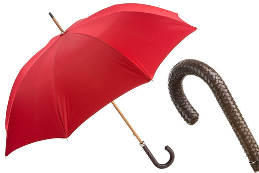 Gent Umbrella with Braided Leather Handle
