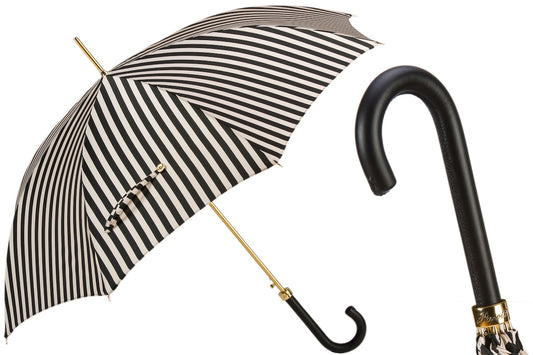 Black and White Striped Umbrella
