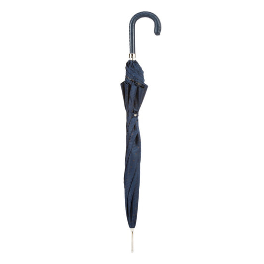 Gents Umbrella with Navy Leather Handle