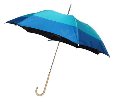 Green Vintage Umbrella with Leather Handle