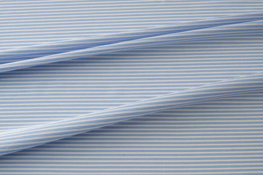 Made to Measure Tunics & Shirts - Light Blue Small Thin Stripe