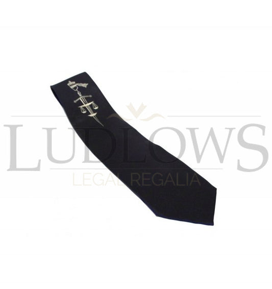 Tie – Centred Scales of Justice – Blue/Red/Black