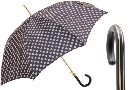Umbrella with Beige Polka Dots