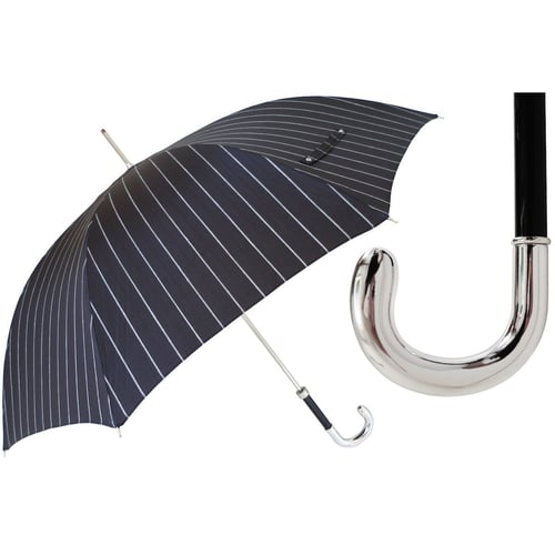 Striped Dandy Umbrella with Silver Handle