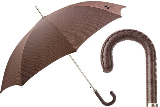 Gentleman Umbrella with Brown Leather Handle