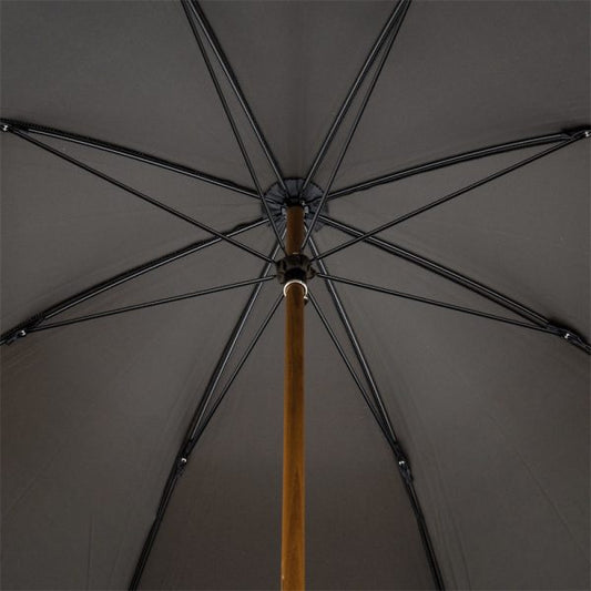 Black Umbrella with Bamboo Handle