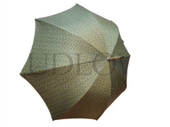 Lime Green Umbrella with Navy Paisley Pattern and Blond Maple Handle