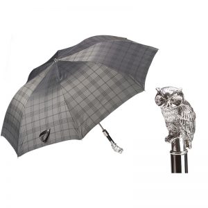 Silver Owl Folding Umbrella