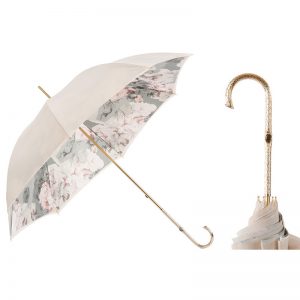 Ivory Umbrella with Floral Lining