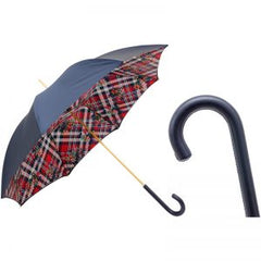 Classic Navy Umbrella with Stripes and Flowers