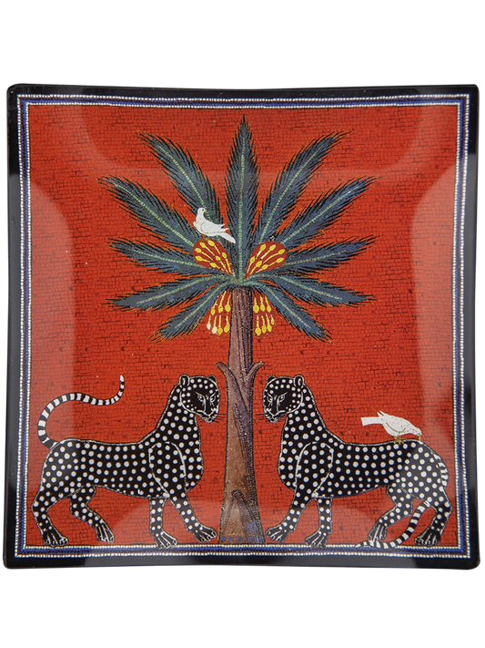 Glass Plate - Mosaico Red