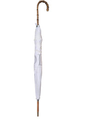 White Umbrella with Bamboo Handle